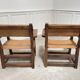 Pair of leather and walnut armchairs from the 1950s
