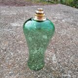 Vintage green pendant lamp in blown glass