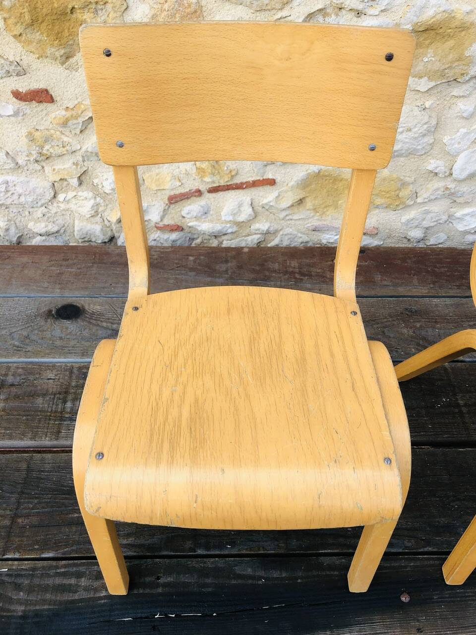 Paire de chaises enfant vintage, bois courbé circa 1950/1950