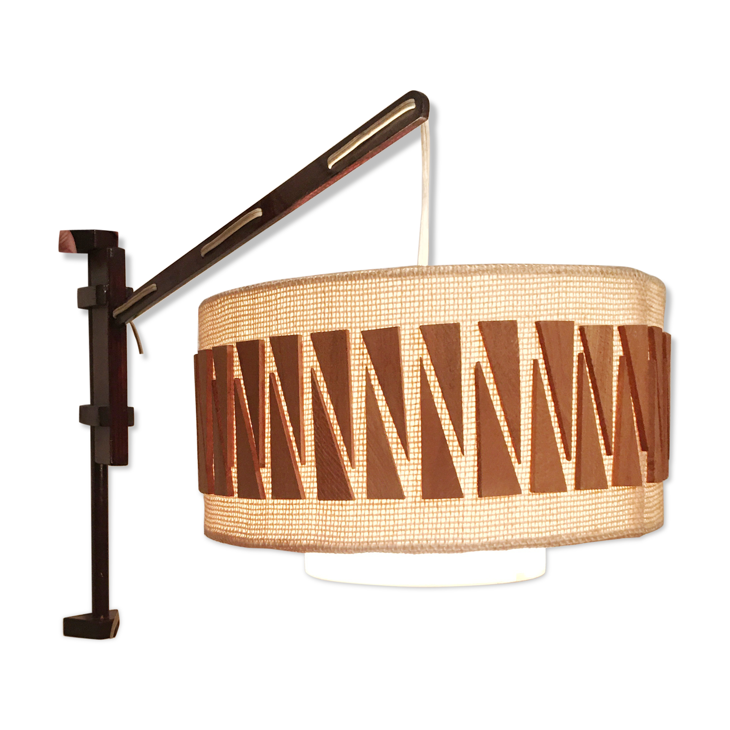 Applique ronde tchèque couleurs naturelles avec détails en bois