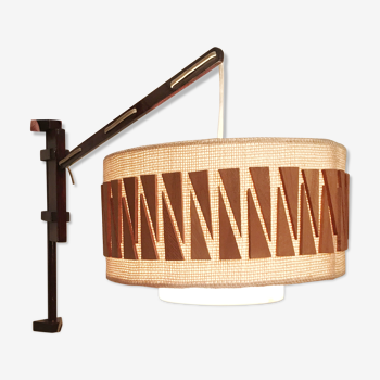 Czech Round Wall Lamp – Natural Colors With Wooden Details