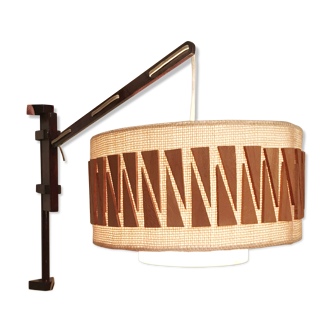 Czech Round Wall Lamp – Natural Colors With Wooden Details