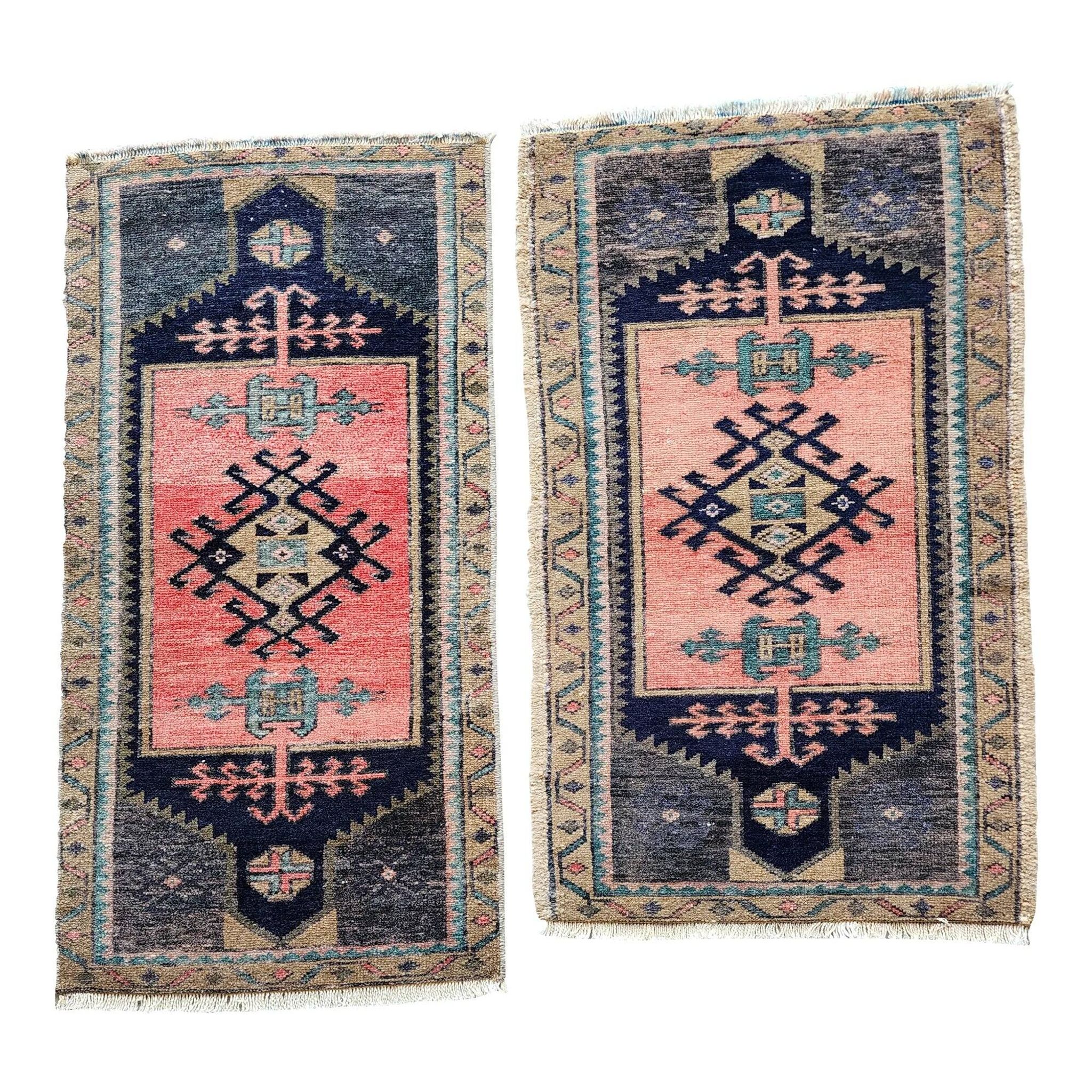 Lot de 2 tapis turcs vintage faits main