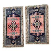 Lot de 2 tapis turcs vintage faits main