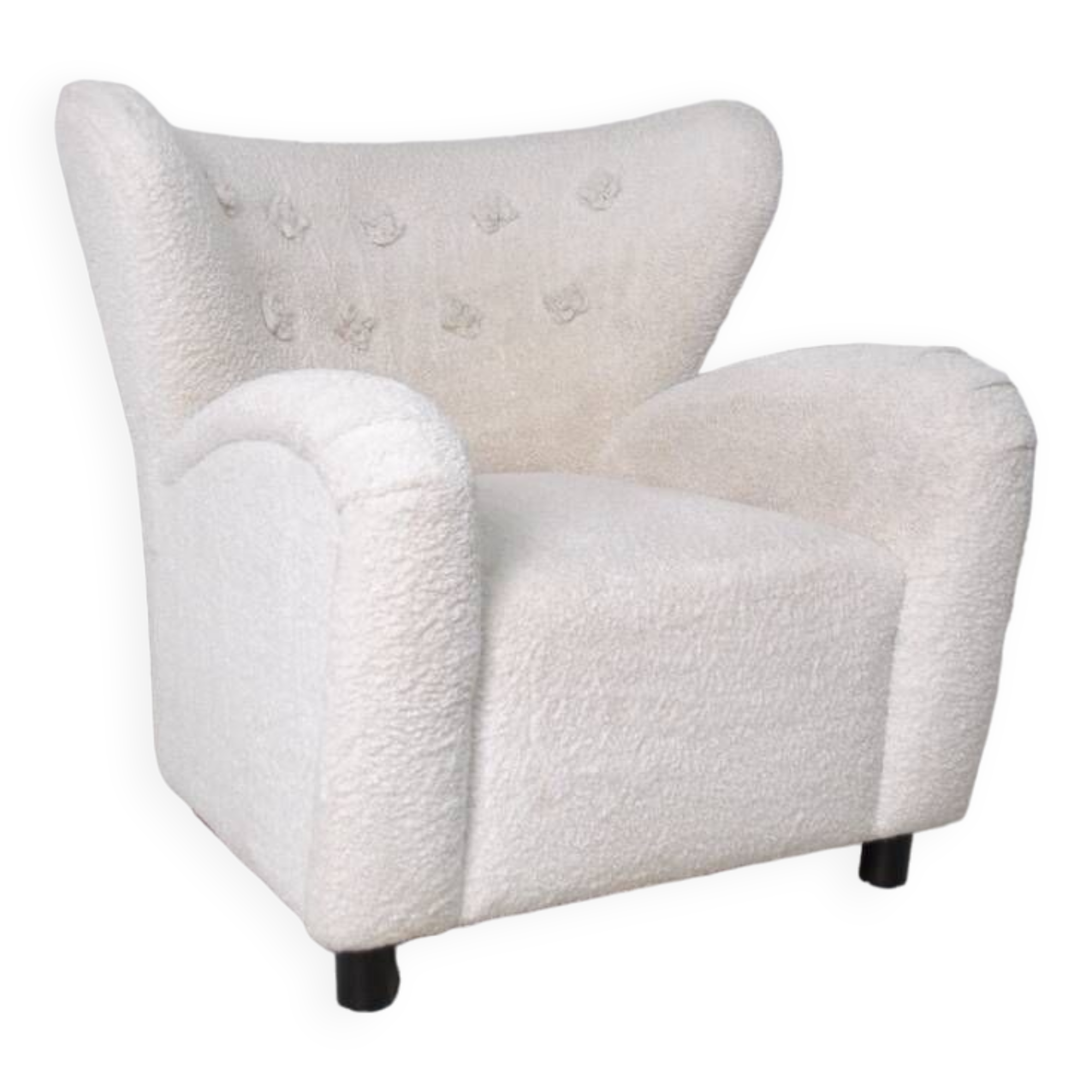 Boucle wing chair