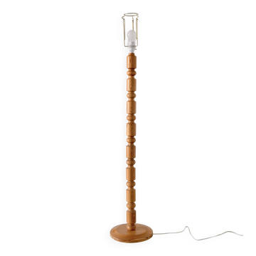 Lampe sur pied en pin sculpté | Suède | Années 1960