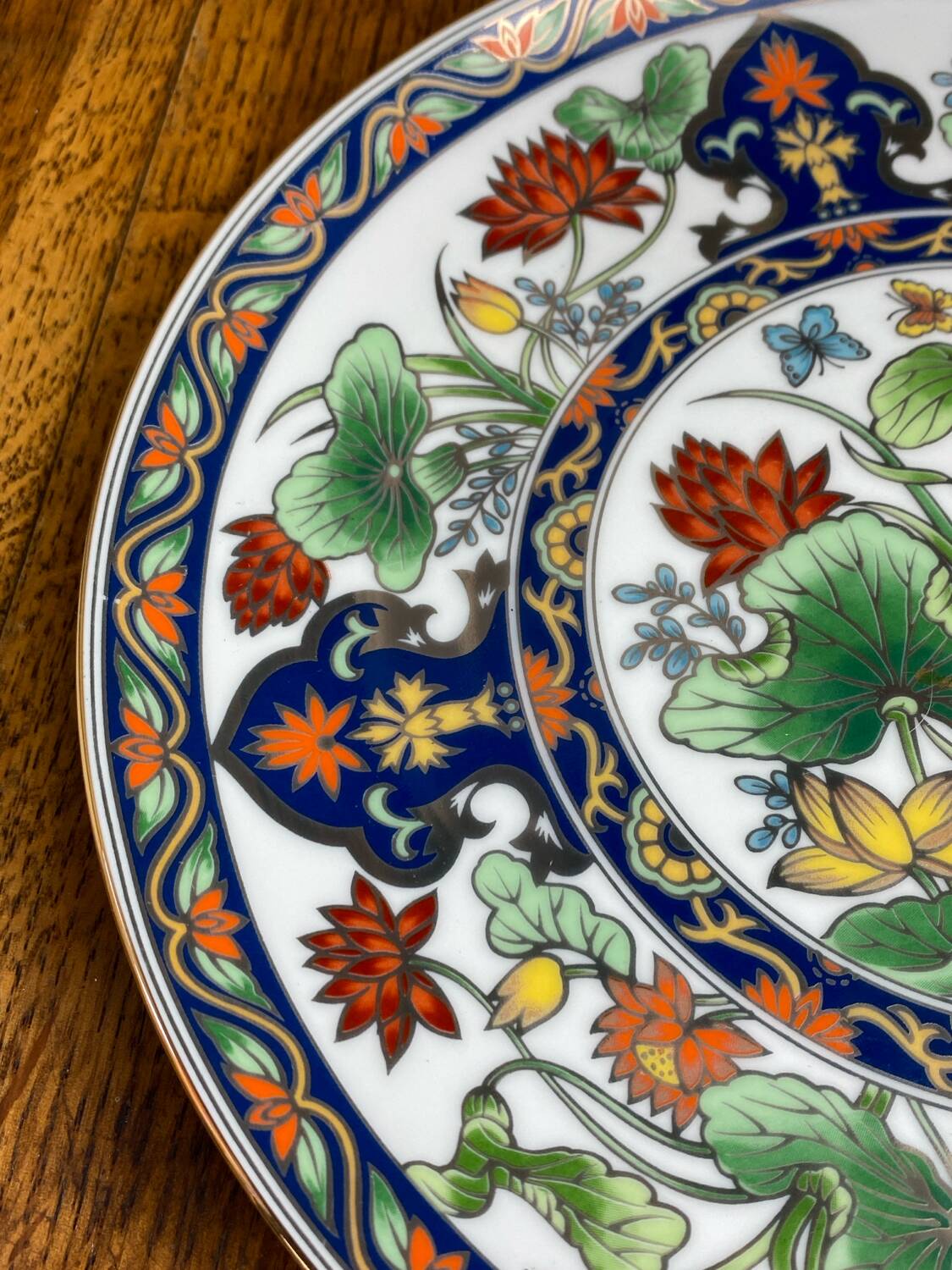 Vintage decorative porcelain plate, Japan