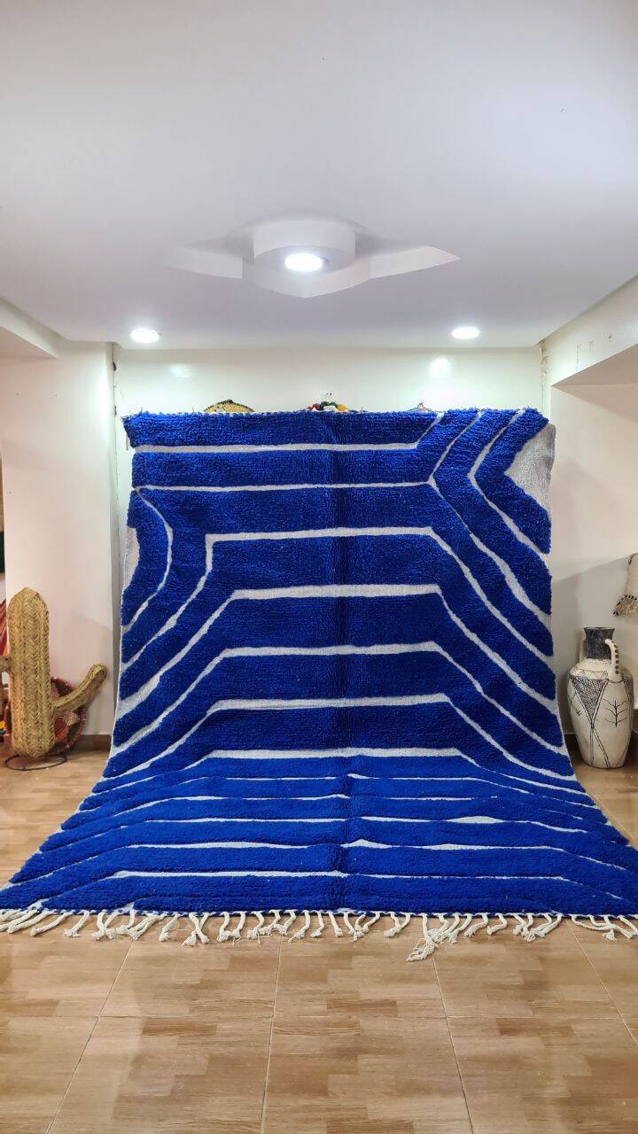 Majorelle blue Beni Ouarain rug