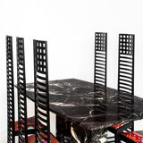 Vintage marble dining table with two extensions, Italy, 80's