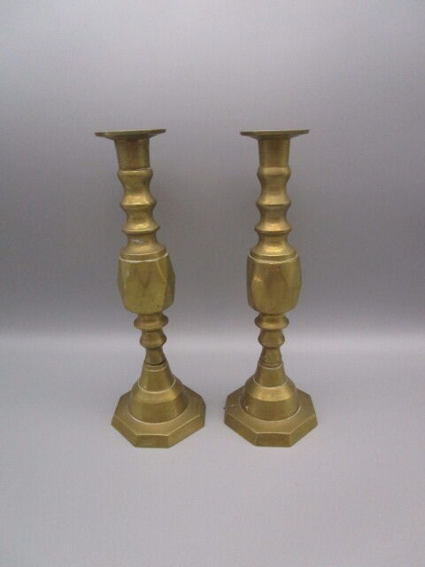 Pair of brass candle holders