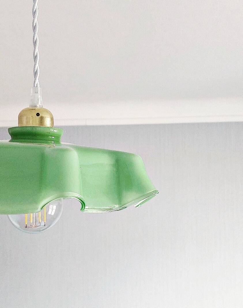 Vintage opaline pendant light