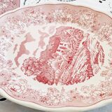 Italian porcelain serving platter and salad bowl: Swiss Landscape