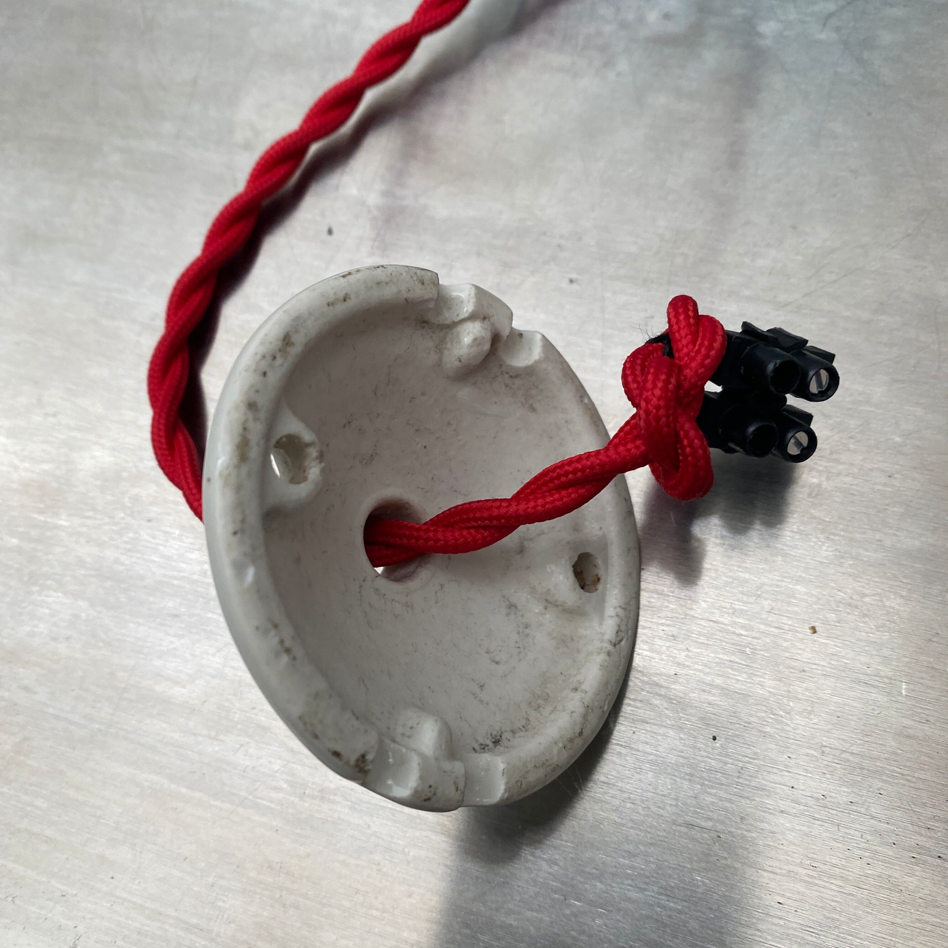 Lot 3 vintage blue opaline hanging lamps