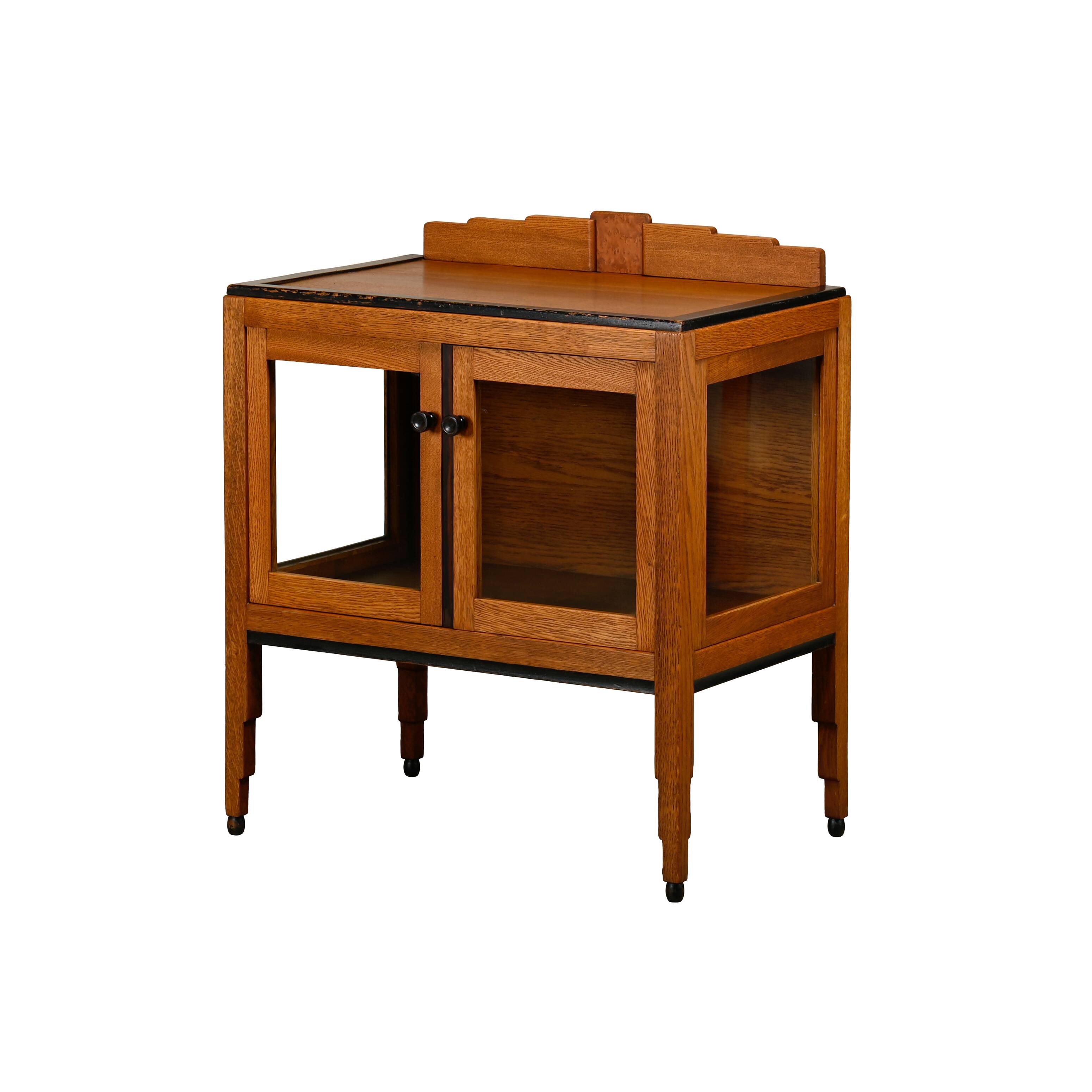 Art Deco Amsterdam School Tea or Display Cabinet in solid oak, Netherlands