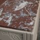 Commode vintage rénovée avec marbre rouge et blanc – 4 tiroirs