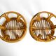 Pair of beautiful rare original 1960's Italian bamboo stools