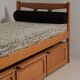 Oak bed with 3 Saint-Sabin chests 1950