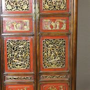Chinese Cabinet in Red and Gold Lacquer