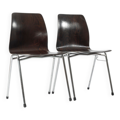 Ensemble de 2 chaises Galvanitas S26 Pagholz, années 1960.