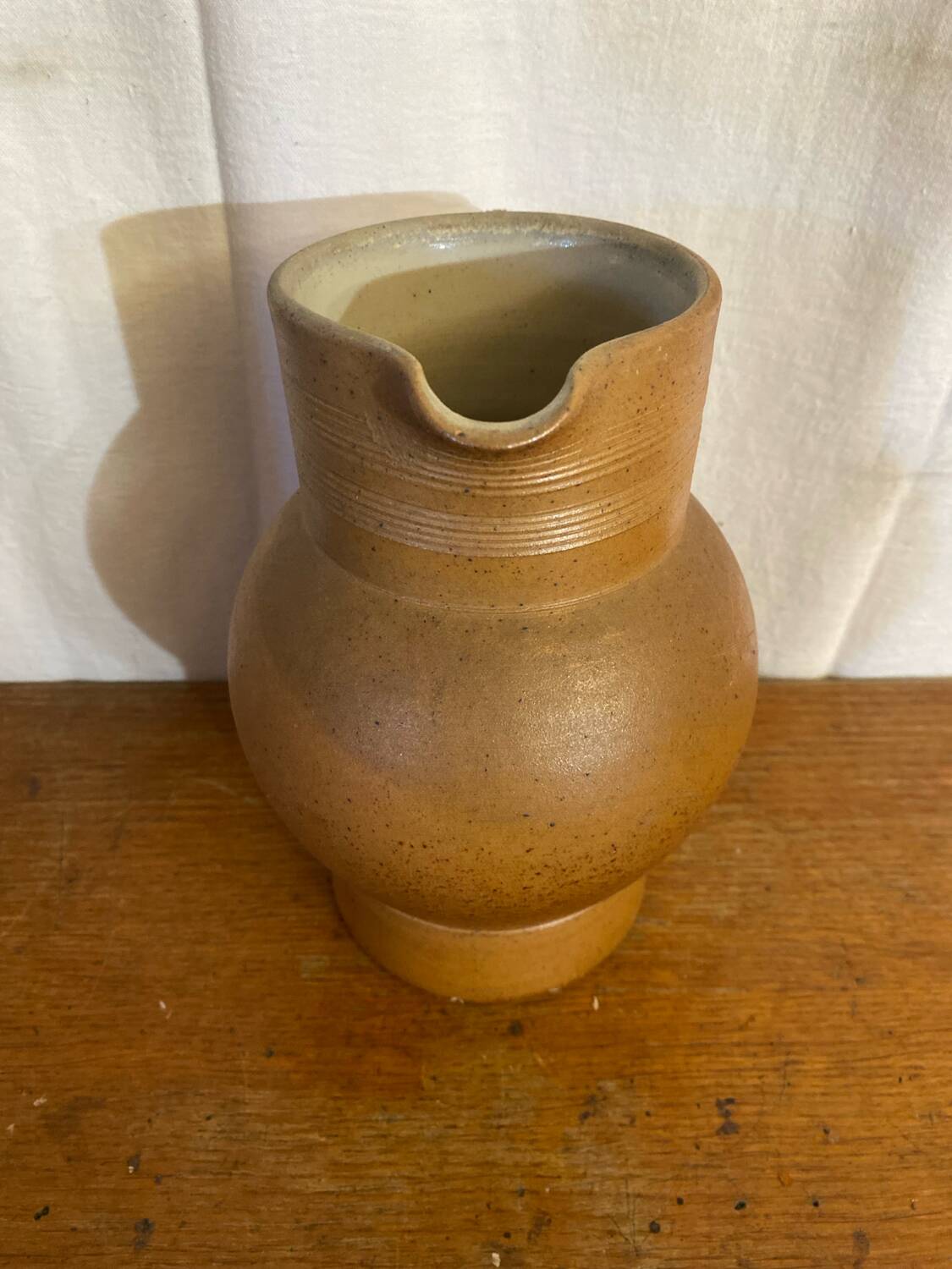 Antique pitcher stoneware from berry brown beige vintage kitchen