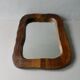 Free-form mirror in solid wood, vintage