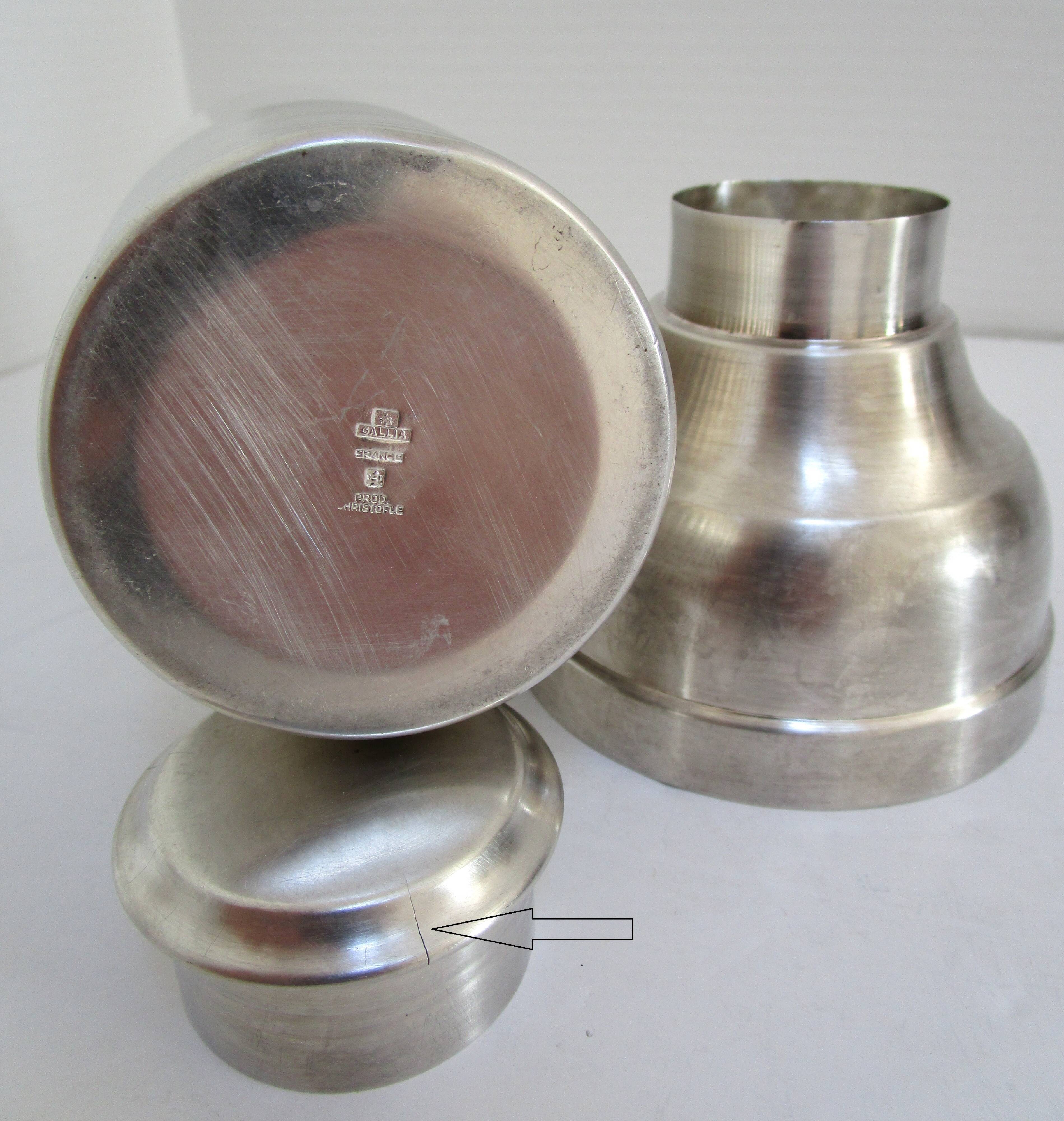 Christofle Gallia silver metal shaker