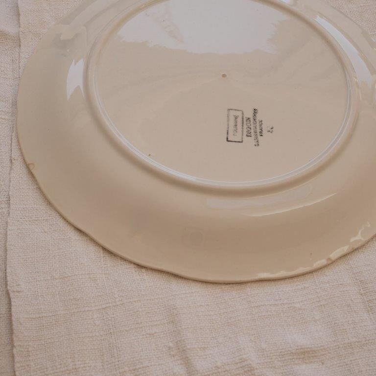 Set of 6 plates Digoin and Sarrguemines, Touraine model