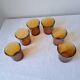 6 Vintage Amber Water Glasses. DURALEX