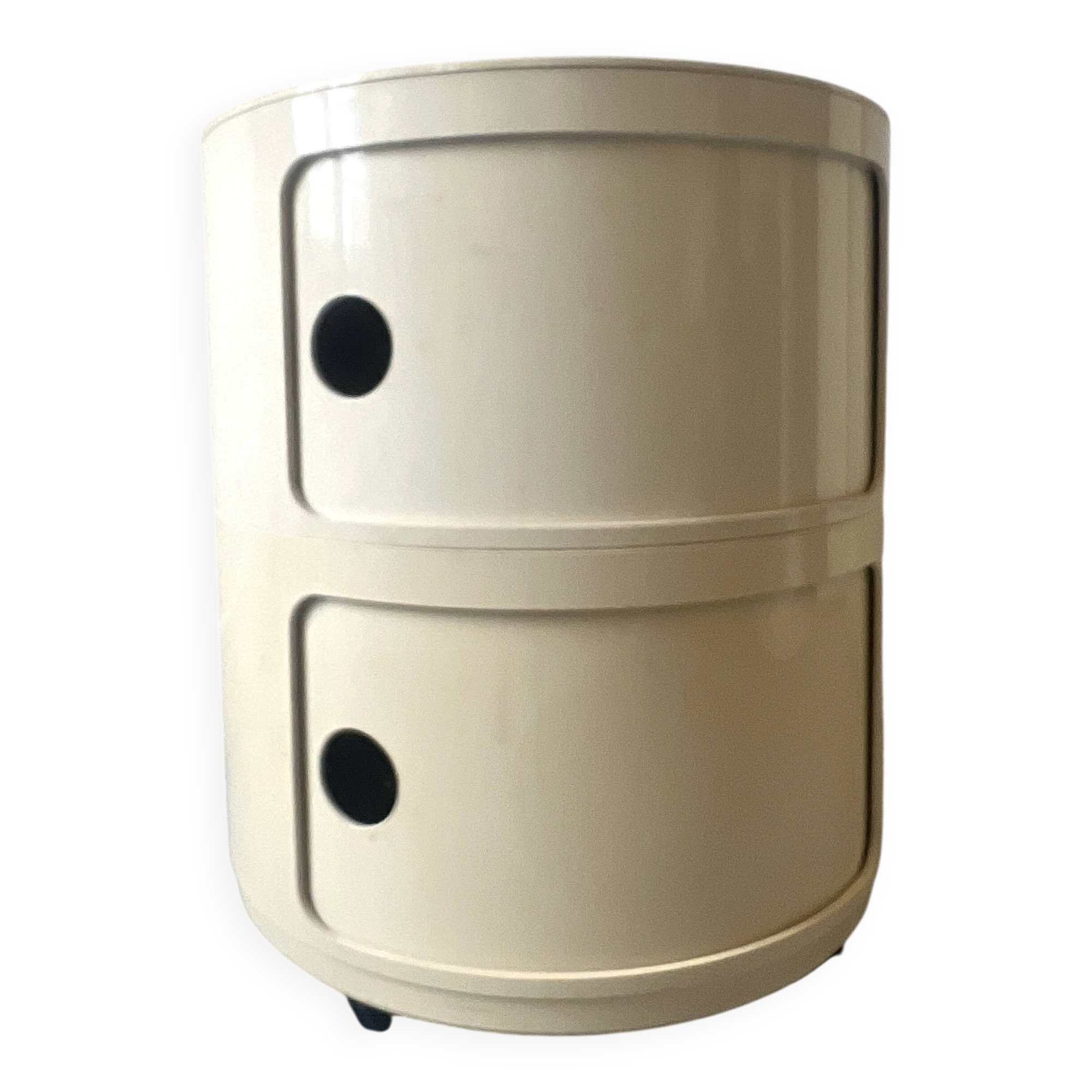 Componibili XL bedside table in cream by A. Castelli for Kartell, design 1970.