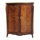 Louis XV style linen cabinet with marquetry and bronze, late 19th century.