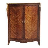 Armoire lingère style Louis XV marqueterie et bronze, fin XIXème s.