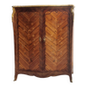 Louis XV style linen cabinet with marquetry and bronze, late 19th century.