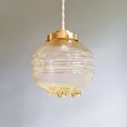 Suspension Space Age in transparent yellow glass, 1970 (10 available)