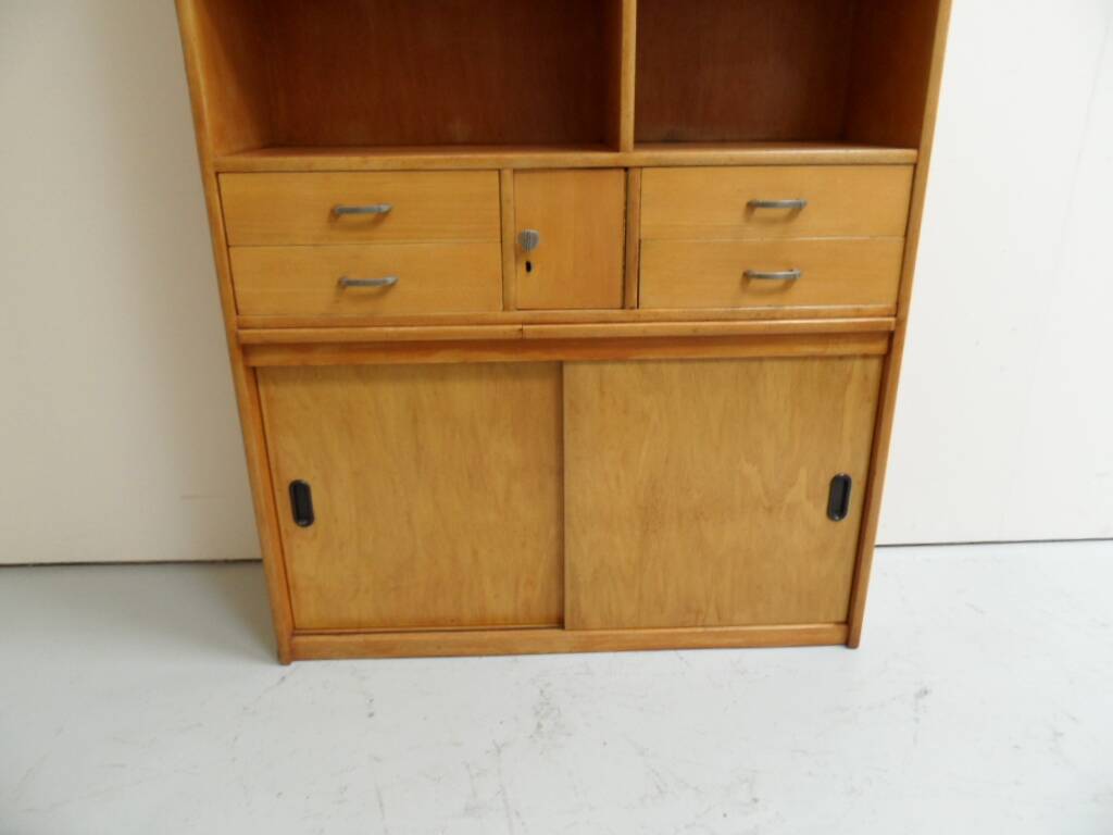 Mid century wall unit with open bookcase