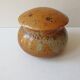 Pyrite stoneware ceramic candy box signed A (Signature to be identified)