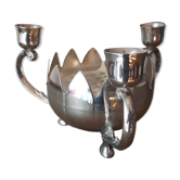 Candle holder, silver metal table cdown