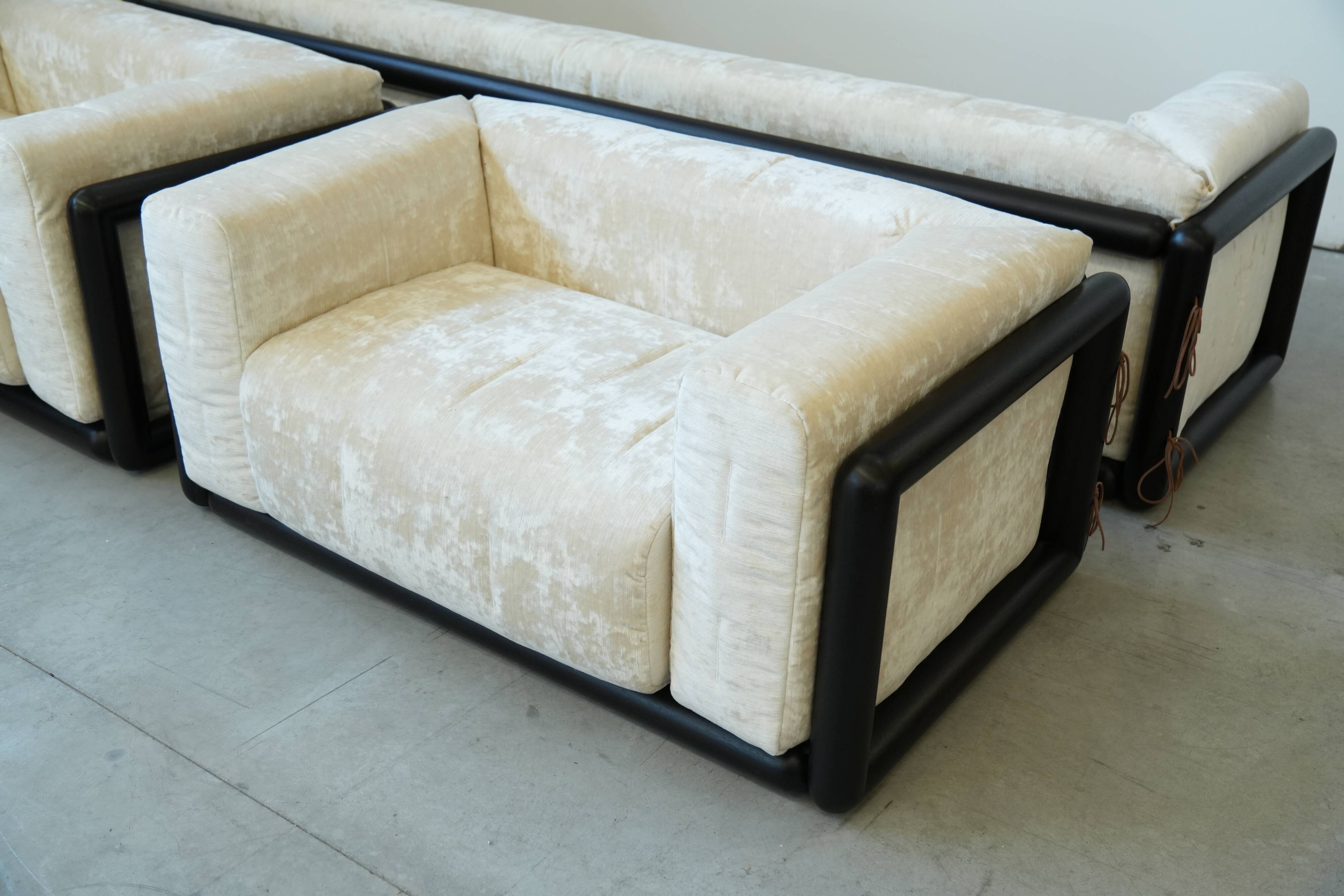 1973 “Cornaro” Sofa & Armchair Set by Carlo Scarpa for Simon