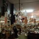 Glass stamp chandelier cut 6 lights