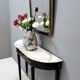 Midcentury Walnut and Carrara Marble Console Table Ascribable to Paolo Buffa