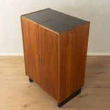 Classic home office from the 1950s, walnut veneer, illuminated interior