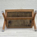 1970s, Scandinavian side table with drawer, solid oak wood, teak wood.