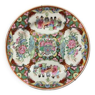 Medallion plate pink gold decorative porcelain collection china canton 19th