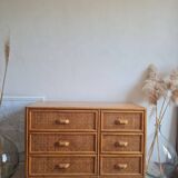 Rattan chest of drawers circa 1960s
