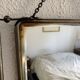 Vintage 1930s barber's triptych mirror, black beveled crystal - 28 x 70 cm