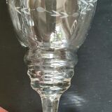 6 vintage wine glasses engraved pyramid shape