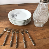 Lot of 6 forks bamboo shape