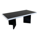 Vintage 1970s coffee table — Black smoked glass top
