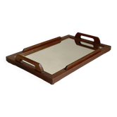 Plateau années 30 bois et miroir