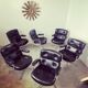 6 fauteuils en cuir Lobby Chair design Ray et Charles Eames, Hermann Miller