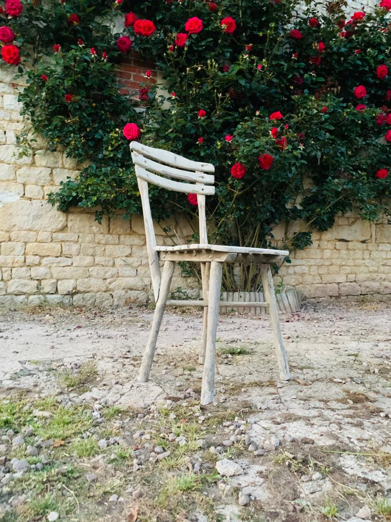 Set of garden seats: 4 armchairs and 1 chair - wooden